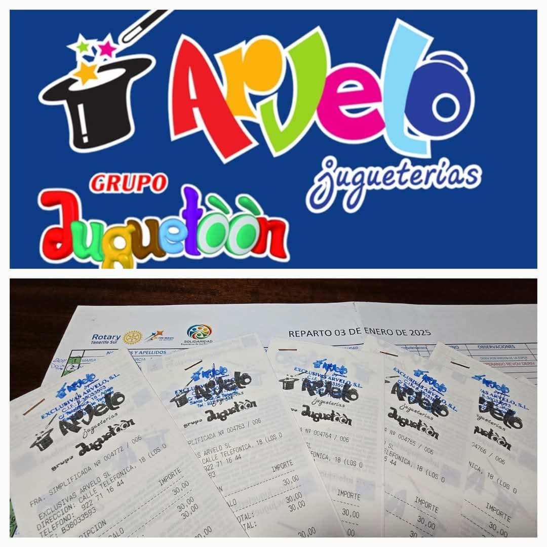 Nuestro agradecimiento a Jugueterías Arvelo